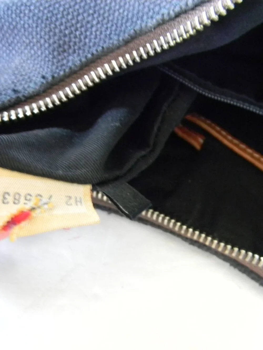 Vintage Dooney & Bourke Black Canvas/Leather Hobo Shoulder Bag Gold Hardware